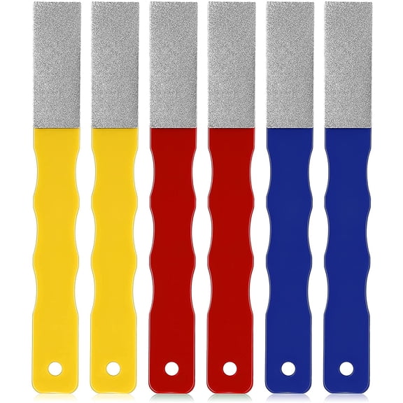 Diamond Sharpening Hones Set Flat Hand File Knife Stones Color Coded 6 Pack