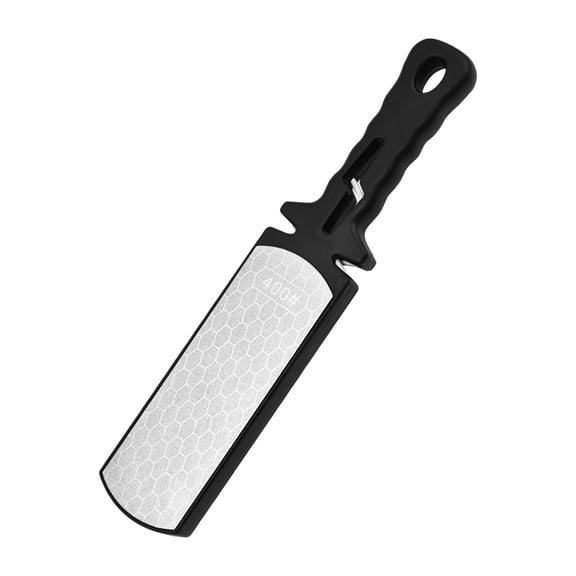 Diamond Sharpening Stone, 400/1000 Grit Double-Sided Knife Sharpener, 5-in-1 Whetstone with Ceramic & Tungsten Steel Scissor Slot, Honeycomb Surface