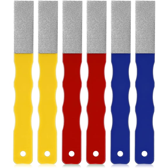 Diamond Sharpening Stones Set Color Coded Flat Hand File Knife Sharpener for Hunting and Outdoor 6 Pcs