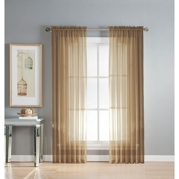 Diamond Sheer Voile Curtain Panels - Walmart.com