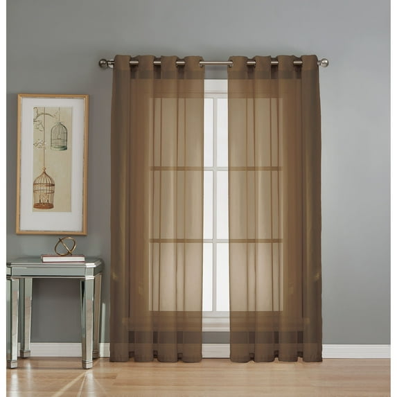 Diamond Sheer Voile Curtain Panels