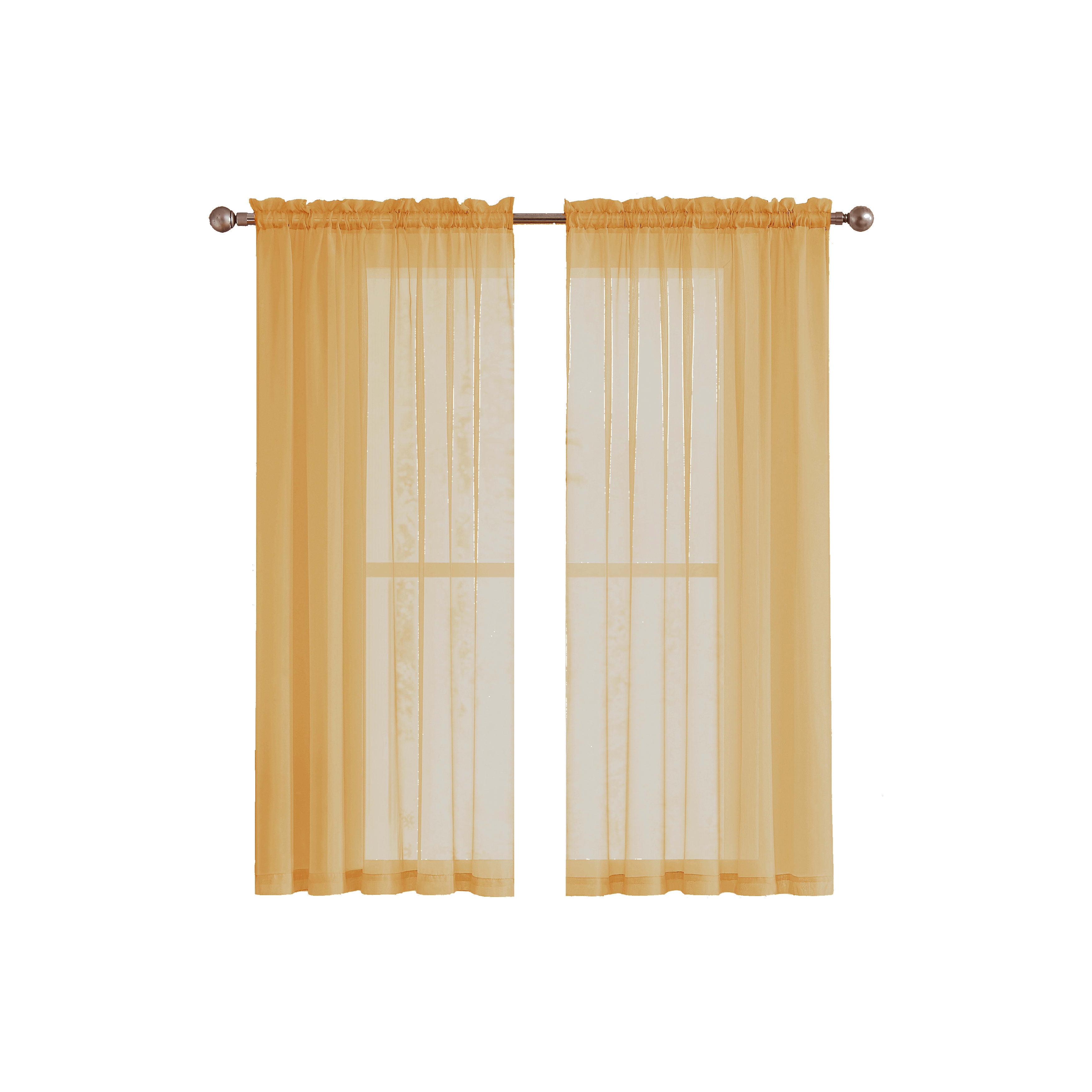 Diamond Sheer Voile Extra Wide 56" x 63" Rod Pocket Window Curtain