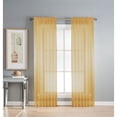 thumbnail image 1 of Diamond Sheer Voile Extra Wide 56" x 84" Rod Pocket Window Curtain Panel Pair, Gold, 1 of 8