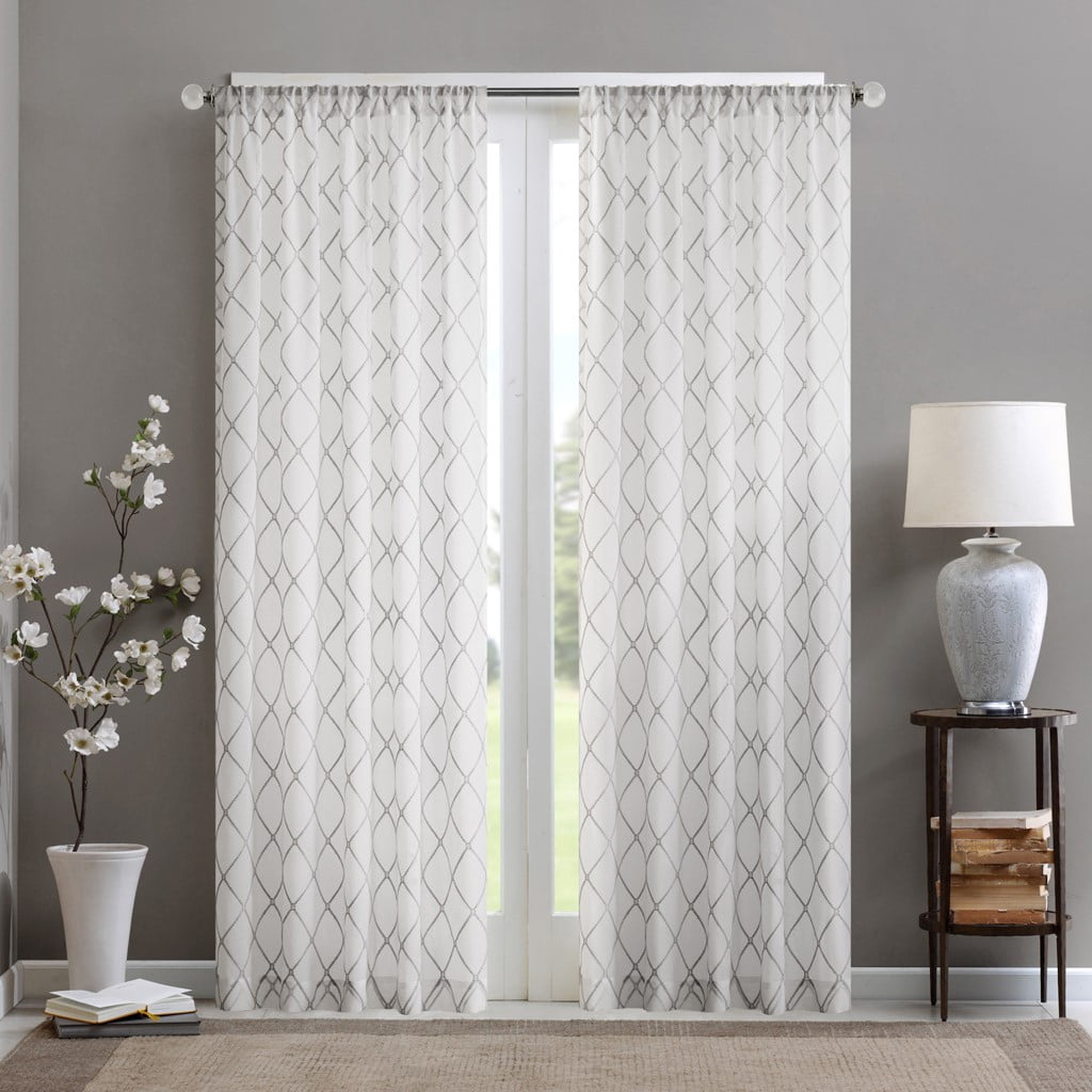 Diamond Sheer Window Curtain Panel (Only 1 Pc Panel)