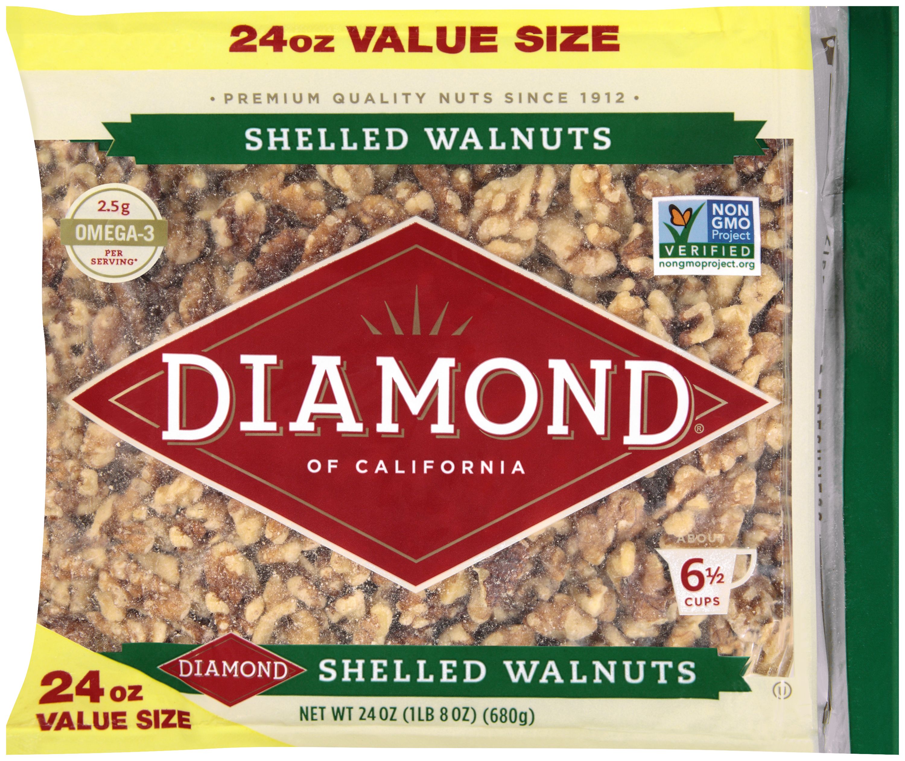 Diamond Shelled Walnuts, 24 Oz