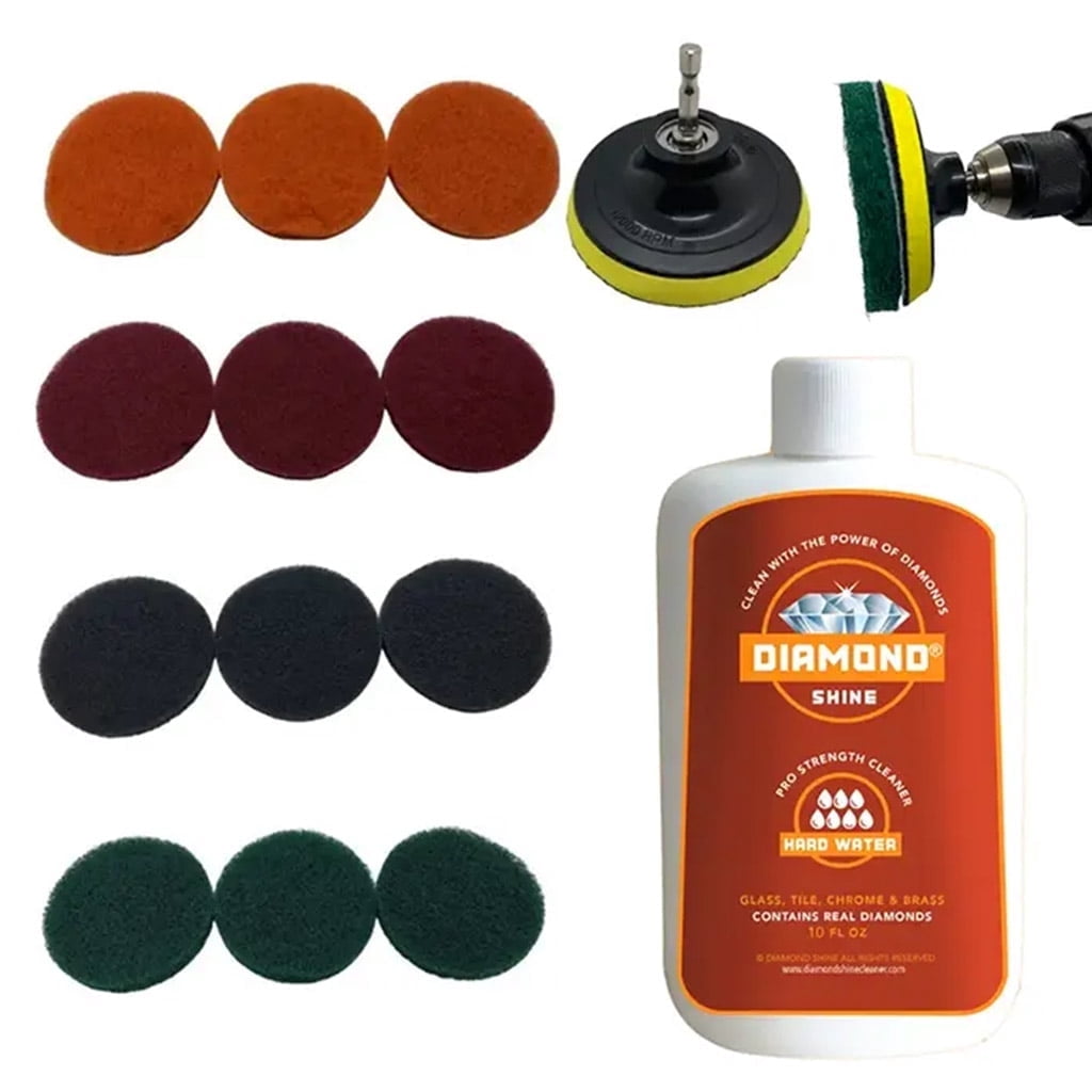 Diamond Shine Professional Hard Water Cleaner & Stain Remover 14 Piece Ultimate Value Pack Drill Brush Accessory Kit