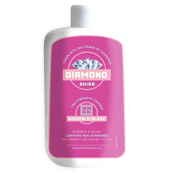 Diamond Shine Professional Window and Glass Cleaner & Polish - Hard Water Stain, Water Spot, Calcium, Lime, Rust - Shower Door, Glass, Windows - 10 oz