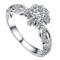 thumbnail image 1 of Diamond Shining Rings Exquisite Rhinestone Rings for Women Jewelry Personality Hollow Out Crystal Promise Ring Hands Rings Couples Bands, 1 of 6