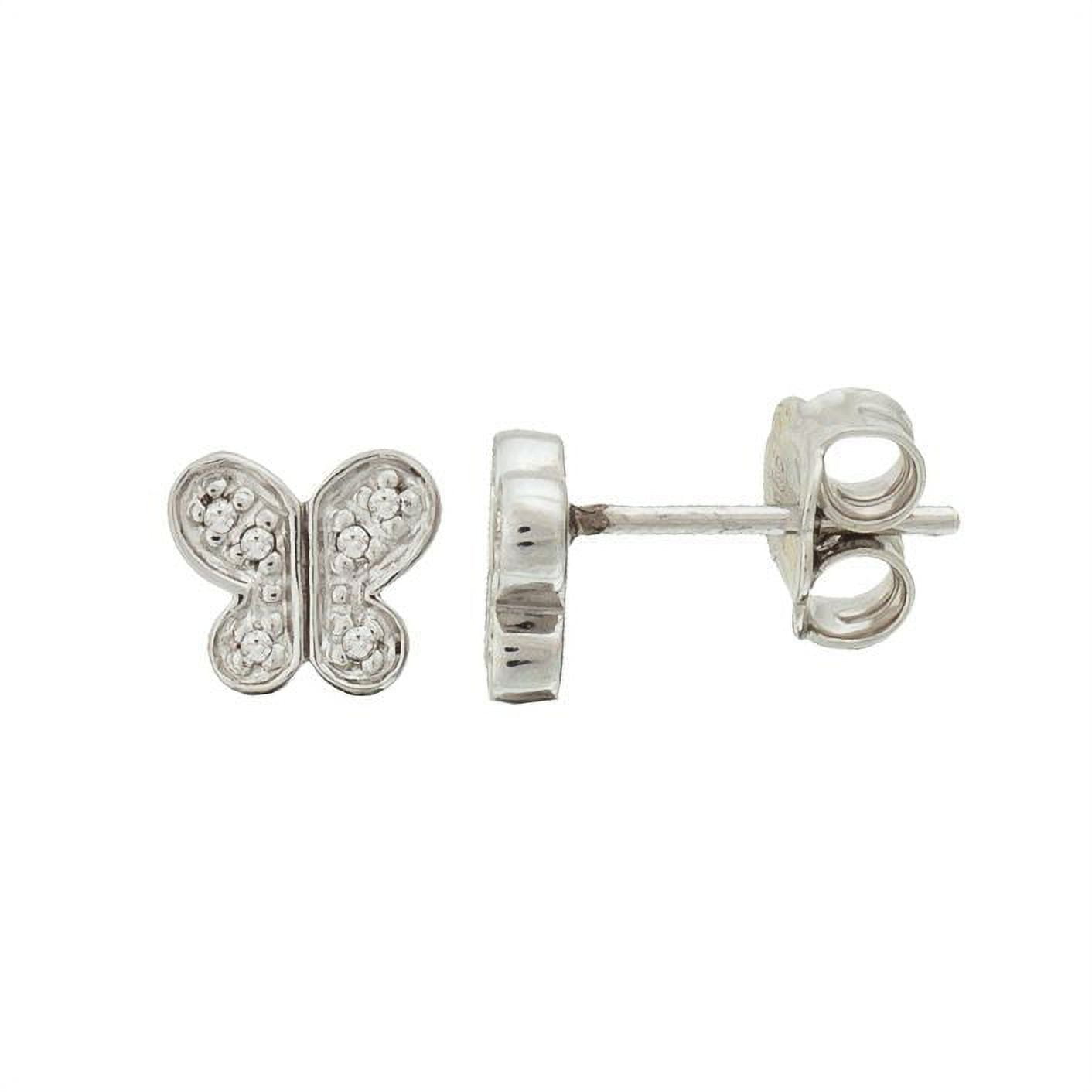 Diamond Silver Butterfly Earrings