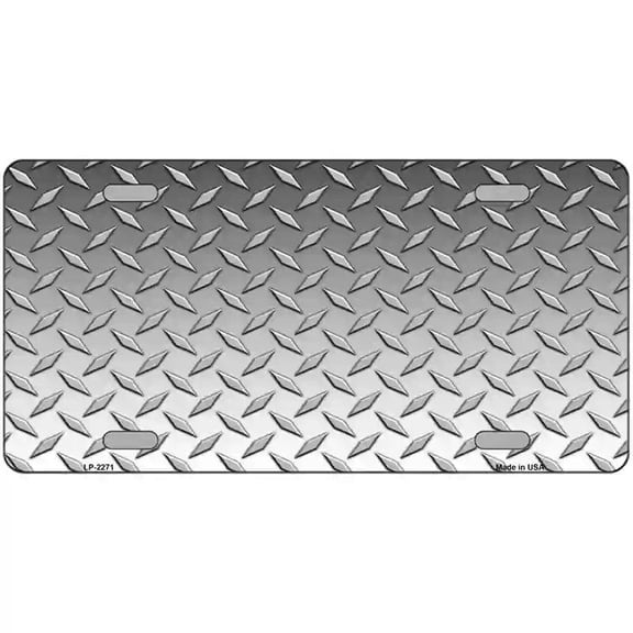 Diamond Silver Metal Novelty License Plate 12" x 6" Automotive