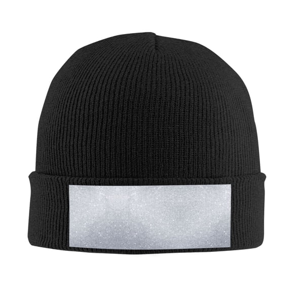 Diamond Silver Pattern Beanie Hat Men Women Warm Printed Cap Knit Beanies Hats Outdoor Winter Black