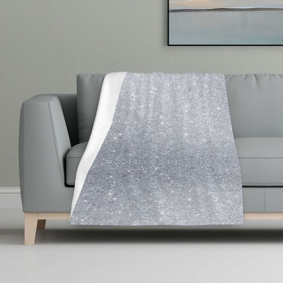 Diamond Silver Pattern Flannel Fleece Blanket All Season Flannel Throw For Sofa Bed Car Outdoor Home 32x48 Inch