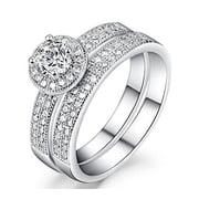 Diamond Simulated Micro Inserted Band Ring 9