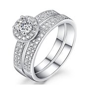 Diamond Simulated Micro Inserted Band Ring Size 5