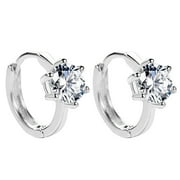 LLQKIGSXSE Diamond Six Prong Earrings For Teen Girls Minimalist Piercing Studs Trendy Earrings Large Earrings for Women Dangling Wedding Earrings Post Earrings Earrings for Multiple Piercings Pearl Statement