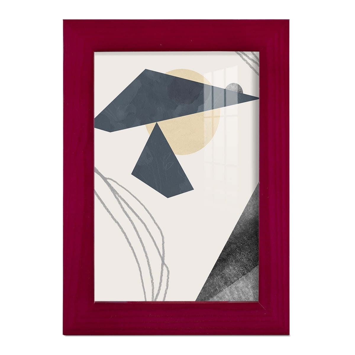 Diamond Slate IV - Framed Print w/glass - Cherry Red