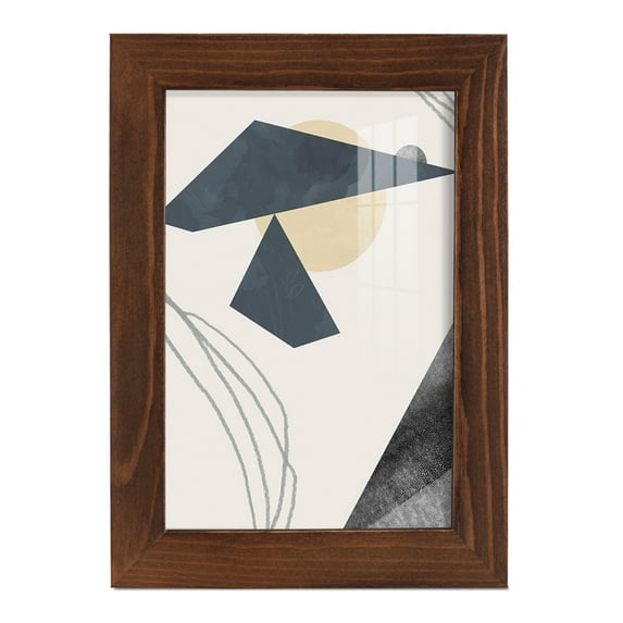 Diamond Slate IV - Framed Print w/glass - Chestnut