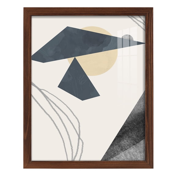 Diamond Slate IV - Framed Print w/glass - Chestnut
