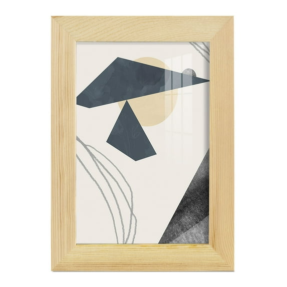 Diamond Slate IV - Framed Print w/glass - Natural Wood