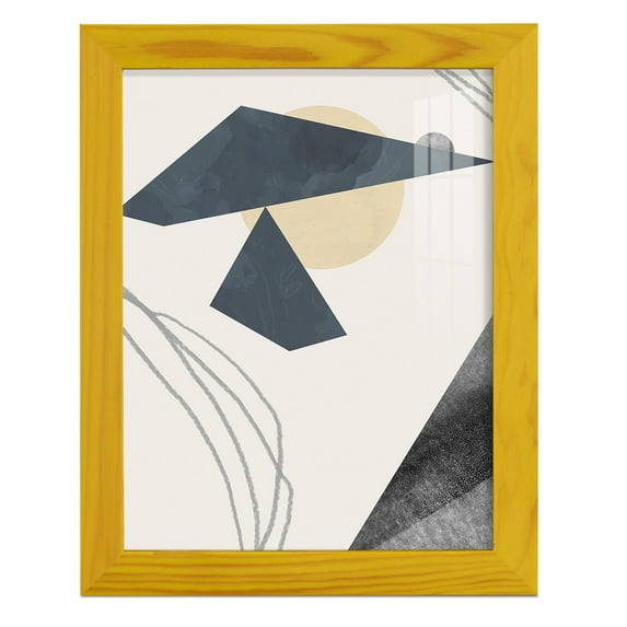 Diamond Slate IV - Framed Print w/glass - Sunflower Yellow