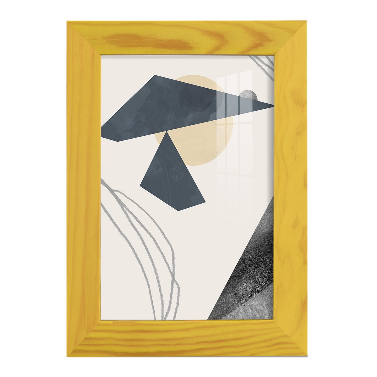 Diamond Slate IV - Framed Print w/glass - Sunflower Yellow