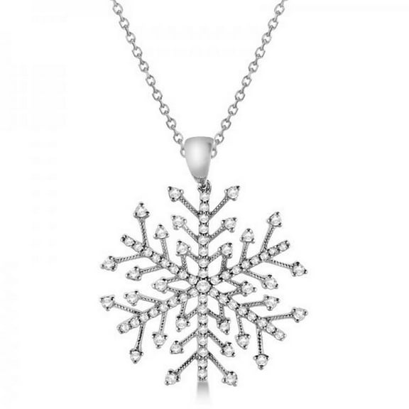 Diamond Snowflake Pendant Necklace in 14K White Gold (0.30ct)