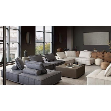 Diamond Sofa PLATFORMLGSD3PC 45 x 45 x 15 in. Platform Square Modular Lounge, Light Sand Fabric - 3 Piece