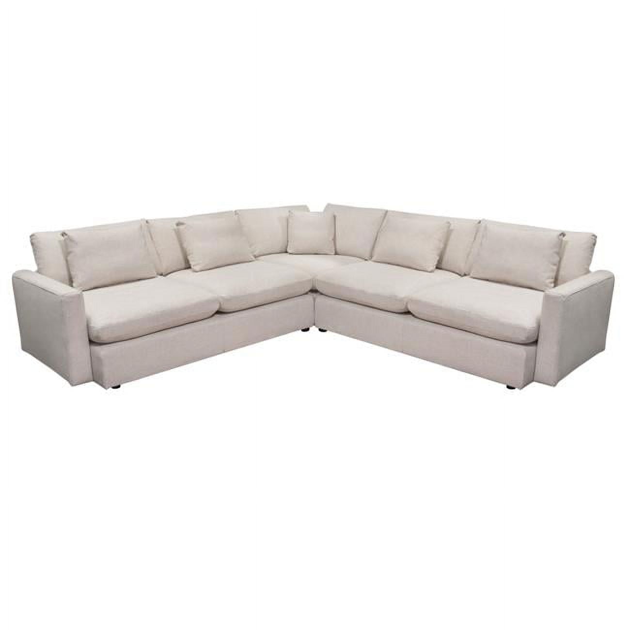 Arcadia Symmetrical L-Shaped Gray Fabric Sectional Sofa