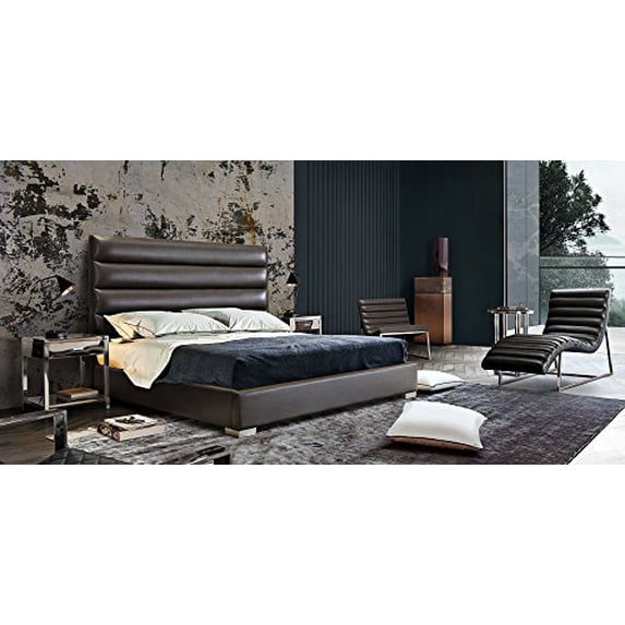 Diamond Sofa Contemporary Tufted Bed in Elephant Gray (Queen: 91 in. L x 66 in. W x 58 in. H (140 lbs.))