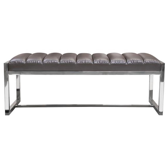 Diamond Sofa Bardot Large Bench Ottoman With Stainless Steel Frame BARDOTBEEG