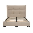 thumbnail image 1 of Diamond Sofa Beverly Queen Bed with Integrated Footboard Storage Unit & Accent Wings in Sand Fabric, 1 of 6
