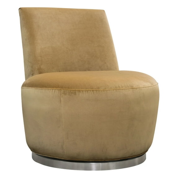 Diamond Sofa Blake Swivel Accent Chair in Marigold Velvet Fabric