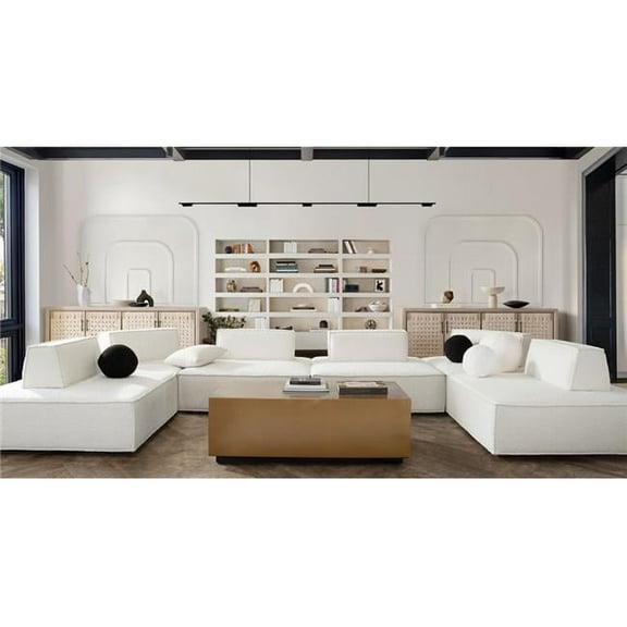 Diamond Sofa CARALGIV1PC 45 x 45 x 27 in. Cara Square Modular Lounger in Ivory Boucle Fabric