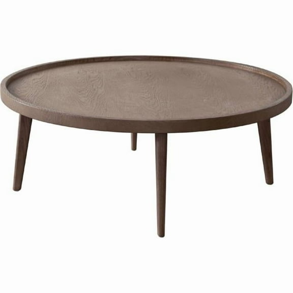 Diamond Sofa CLOVERCTOA Clover Round Cocktail Table, Almond Oak