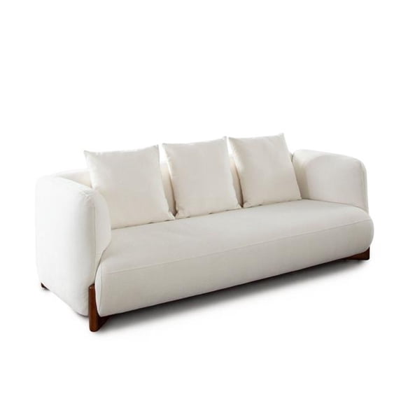 Diamond Sofa Elite Fabric Link Sofa with Wood Leg, Ivory