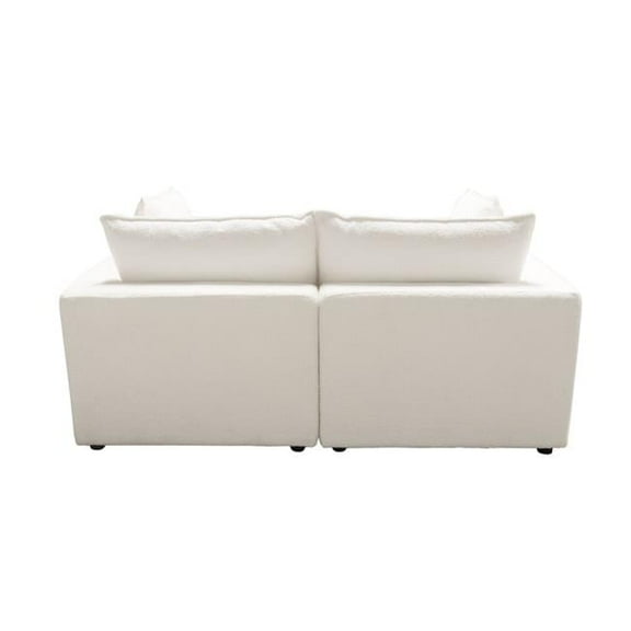 Diamond Sofa IVY2SCWH Ivy Modular Sofa with Faux Shearling & Feather Down Seating, White - 2 Piece
