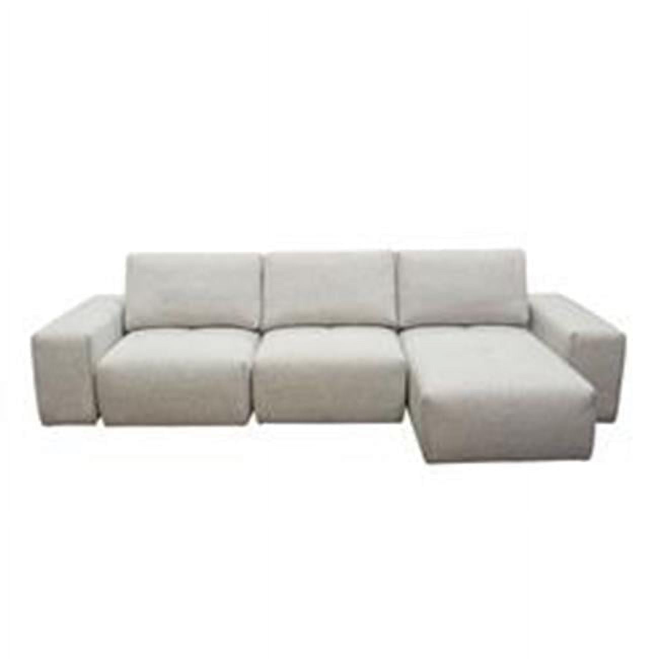 Light Brown Fabric Modular Sectional Sofa with Adjustable Backrests