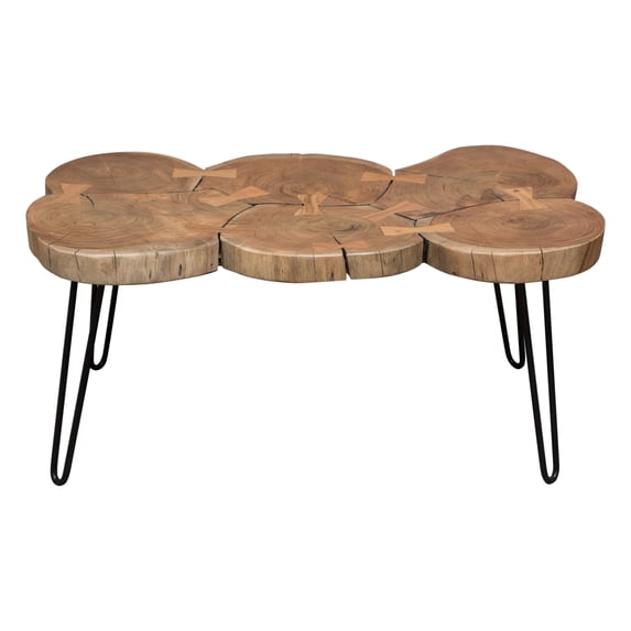 Diamond Sofa Joss Natural Acacia One of a Kind Live Edge Rectangle Coffee Table