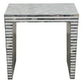 thumbnail image 1 of Diamond Sofa MOSAICETBI Mosaic End Table with Bone Inlay & Linear Pattern, Black & White, 1 of 7