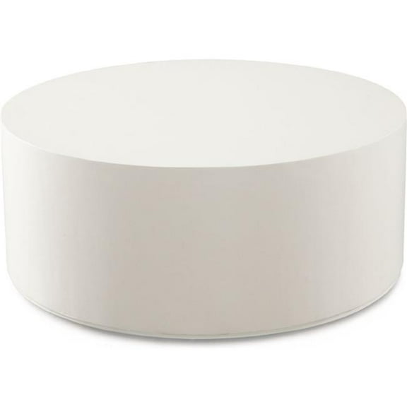 Diamond Sofa MONTAGERCTIV Montage Round Cocktail Table, Ivory Faux Cement Finish