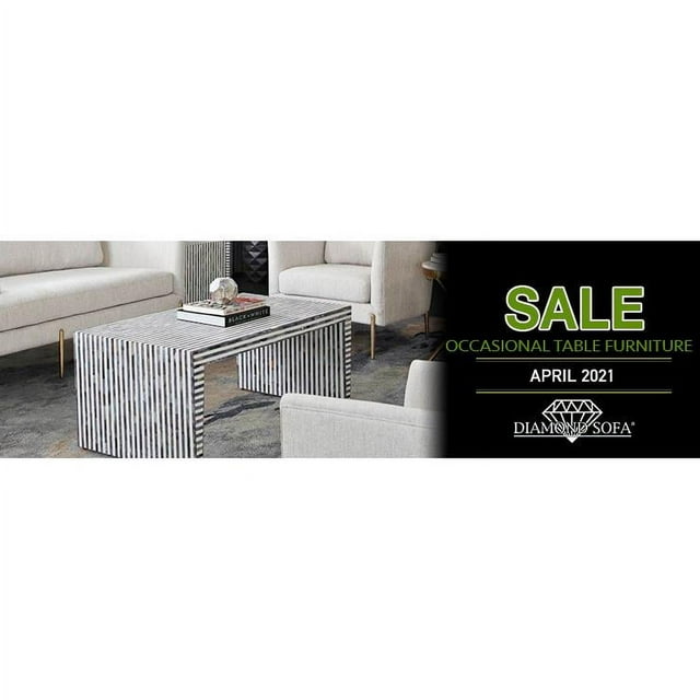 Diamond Sofa Mosaic Cocktail Table w/ Bone Inlay in Linear Pattern