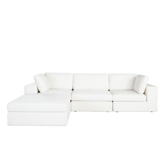 Diamond Sofa MUSE2SC1AC1OTWH Muse Performance Fabric Modular Reversible Chaise Sectional, Mist White - 4 Piece