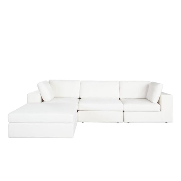 Diamond Sofa MUSE2SC1AC1OTWH Muse Performance Fabric Modular Reversible Chaise Sectional, Mist White - 4 Piece