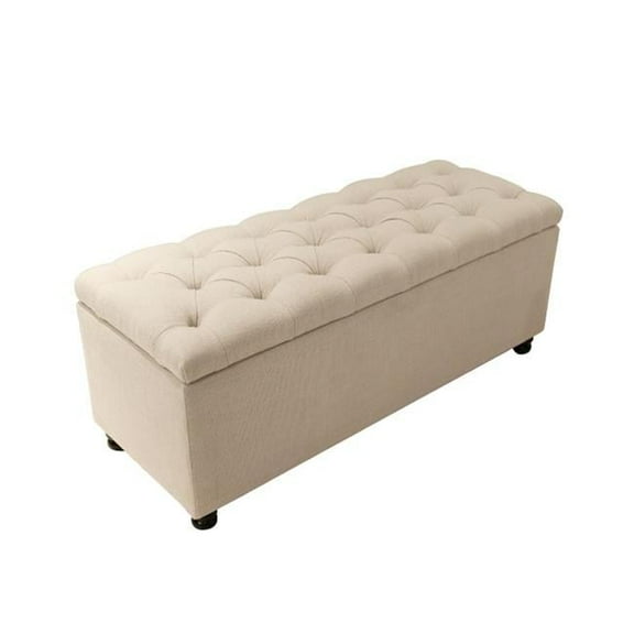 Diamond Sofa PARKAVETRSD Park Ave Tufted Lift-Top Storage Trunk- Desert Sand Linen