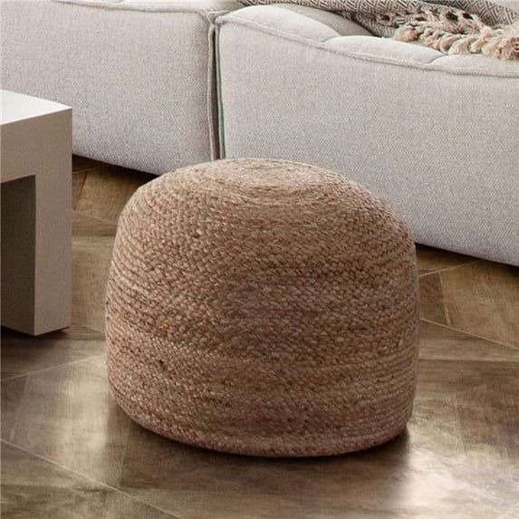 Diamond Sofa POUFRJU Jute Fiber Round Pouf, Natural