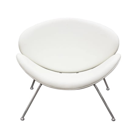 Diamond Sofa Set of 2 Roxy White Accent Chair with Chrome Frame ROXYCHWH2PK