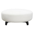 thumbnail image 1 of Vesper Round Ottoman in Faux White Shearling w/ Black Wood Leg Base by Diamond Sofa, 1 of 6
