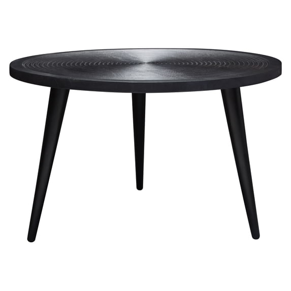 Diamond Sofa Vortex Round Cocktail Table in Solid Mango Wood Top in Black Finish & Iron Legs
