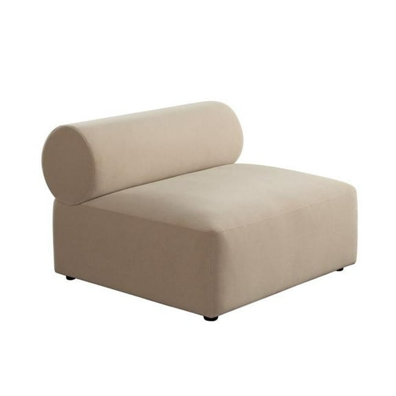 Diamond Sofa ZIAACLCA 40 in. Zia Light Camel & Ivory Performance Velvet Fabric Armless Chair