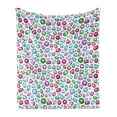 thumbnail image 1 of Diamond Soft Flannel Fleece Blanket, Heart Geometric Shaped Colorful Little Diamonds Precious Gemstones Crystals Pattern, Cozy Plush for Indoor and Outdoor Use, 70" x 90", Multicolor, by Ambesonne, 1 of 5